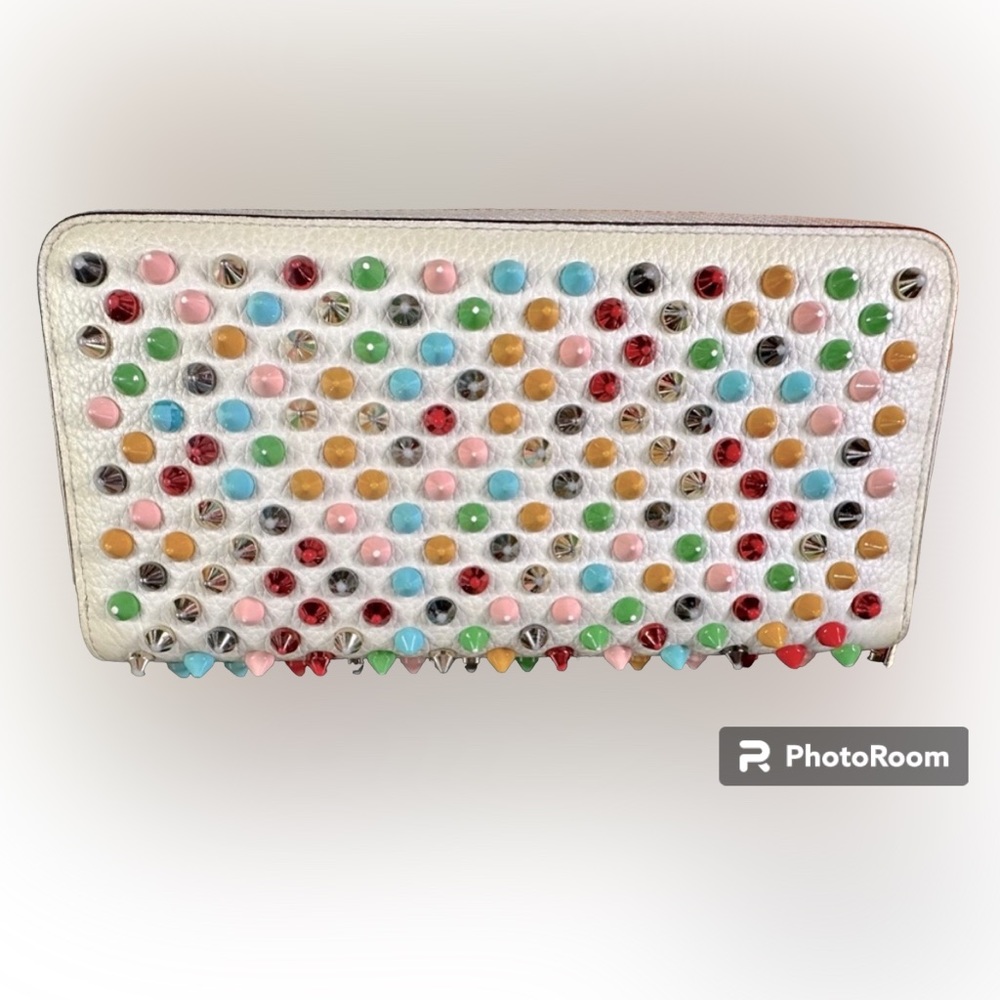 Christian Louboutin multicolored Studded Leather Continental Wallet